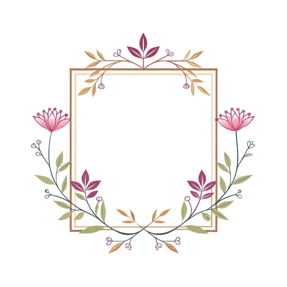 Beautiful Floral Frame Border Illustration vector