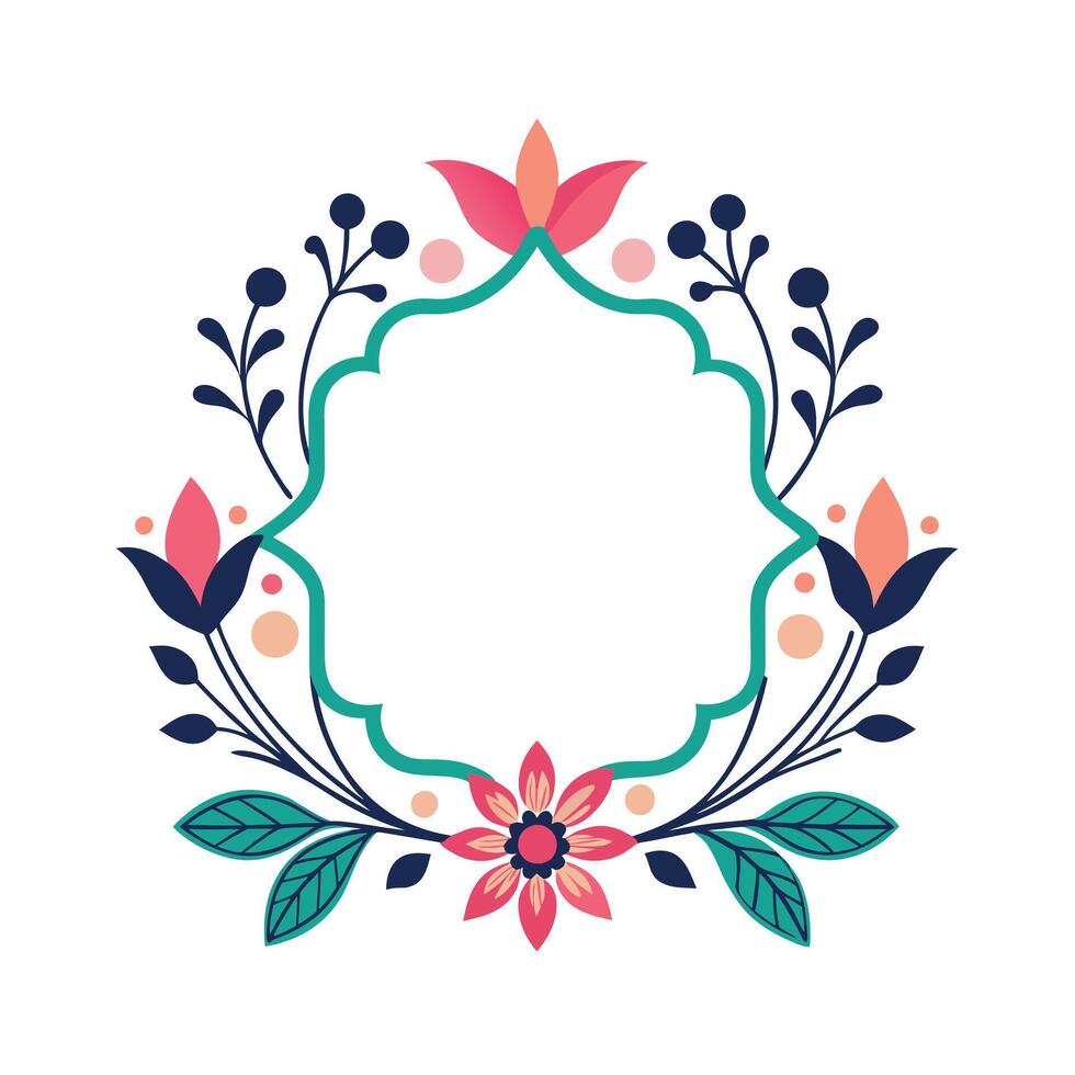 Beautiful Floral Frame Border Illustration vector