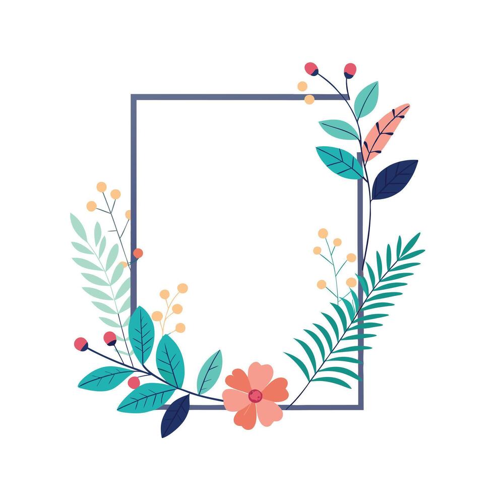 Beautiful Floral Frame Border Illustration vector