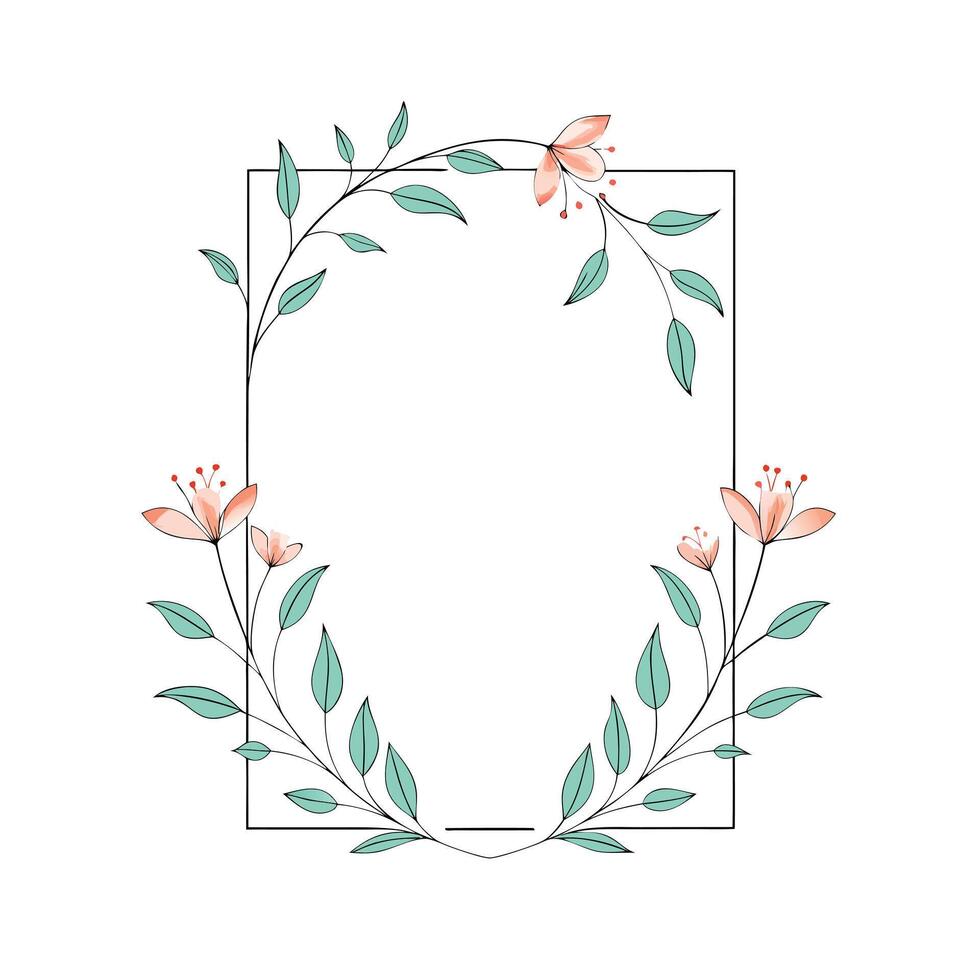 Beautiful Floral Frame Border Illustration vector