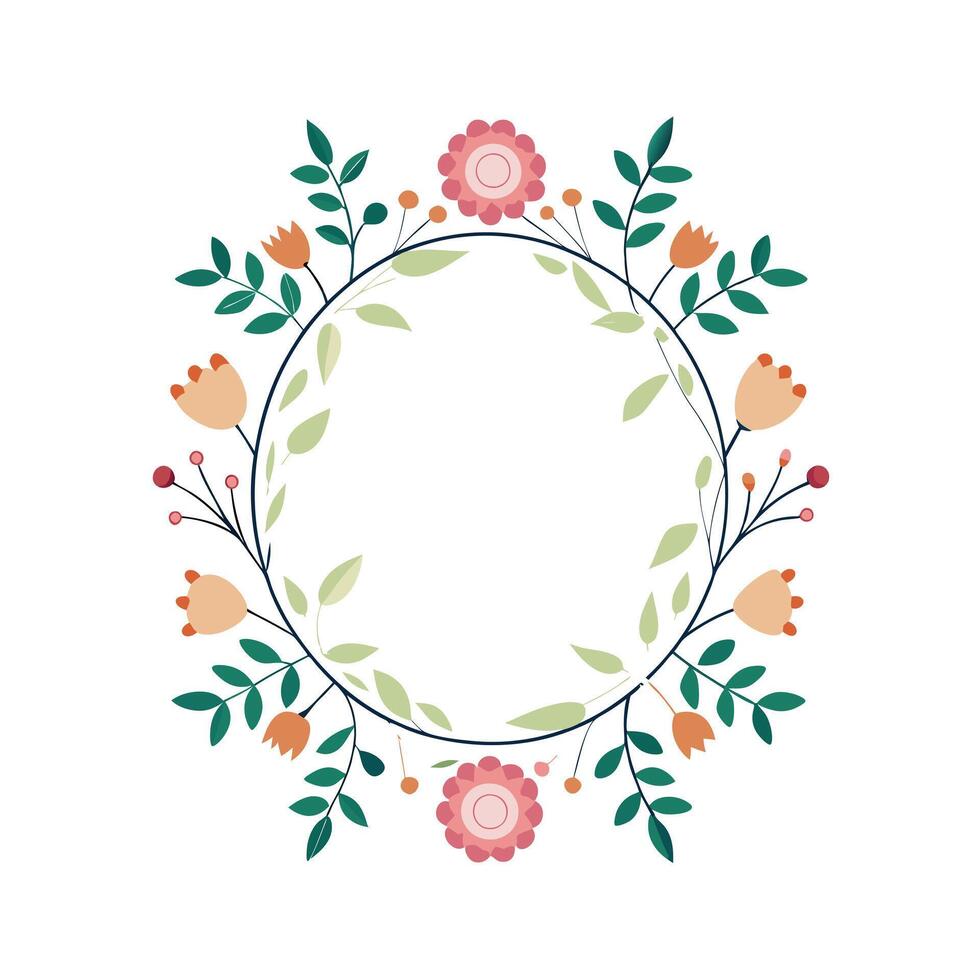 Beautiful Floral Frame Border Illustration vector