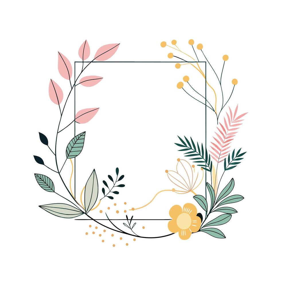 Beautiful Floral Frame Border Illustration vector
