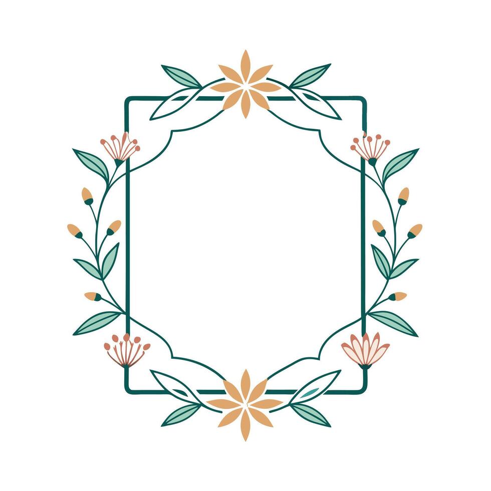 Beautiful Floral Frame Border Illustration vector
