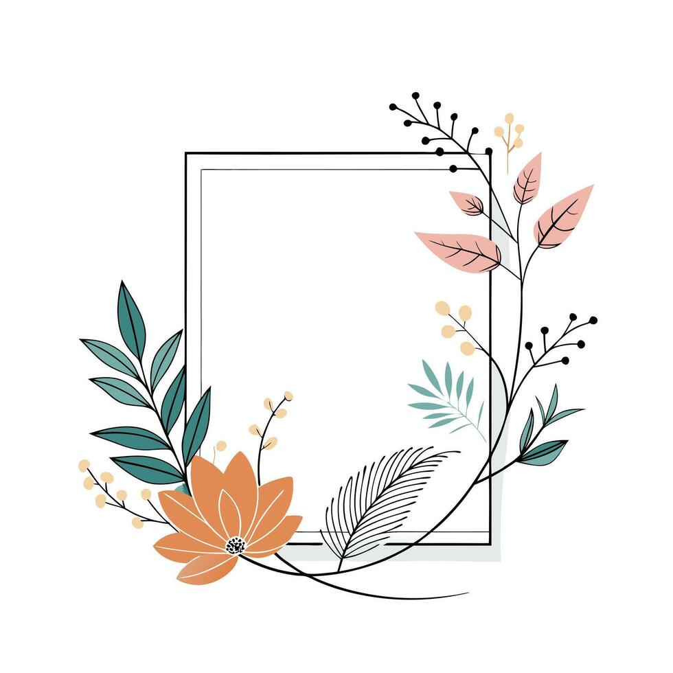 Beautiful Floral Frame Border Illustration vector