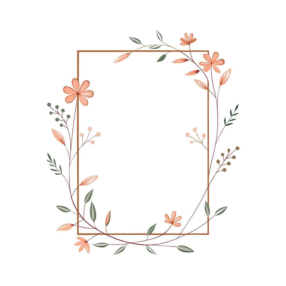 Beautiful Floral Frame Border Illustration vector
