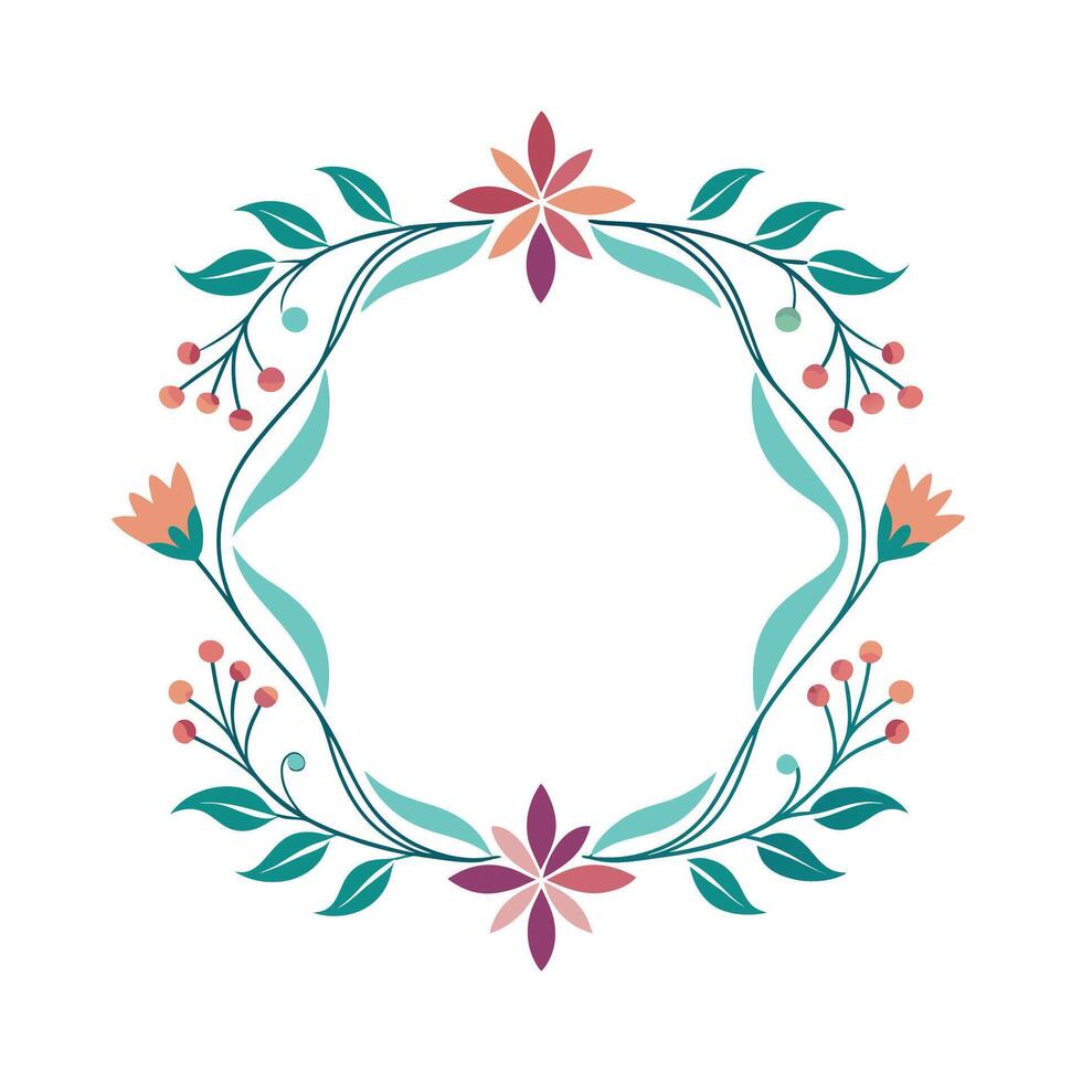 Beautiful Floral Frame Border Illustration vector