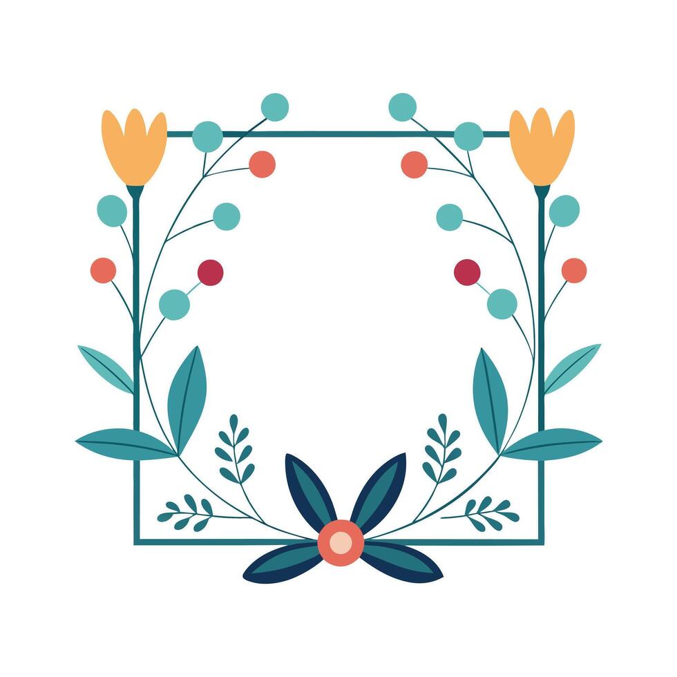 Beautiful Floral Frame Border Illustration vector
