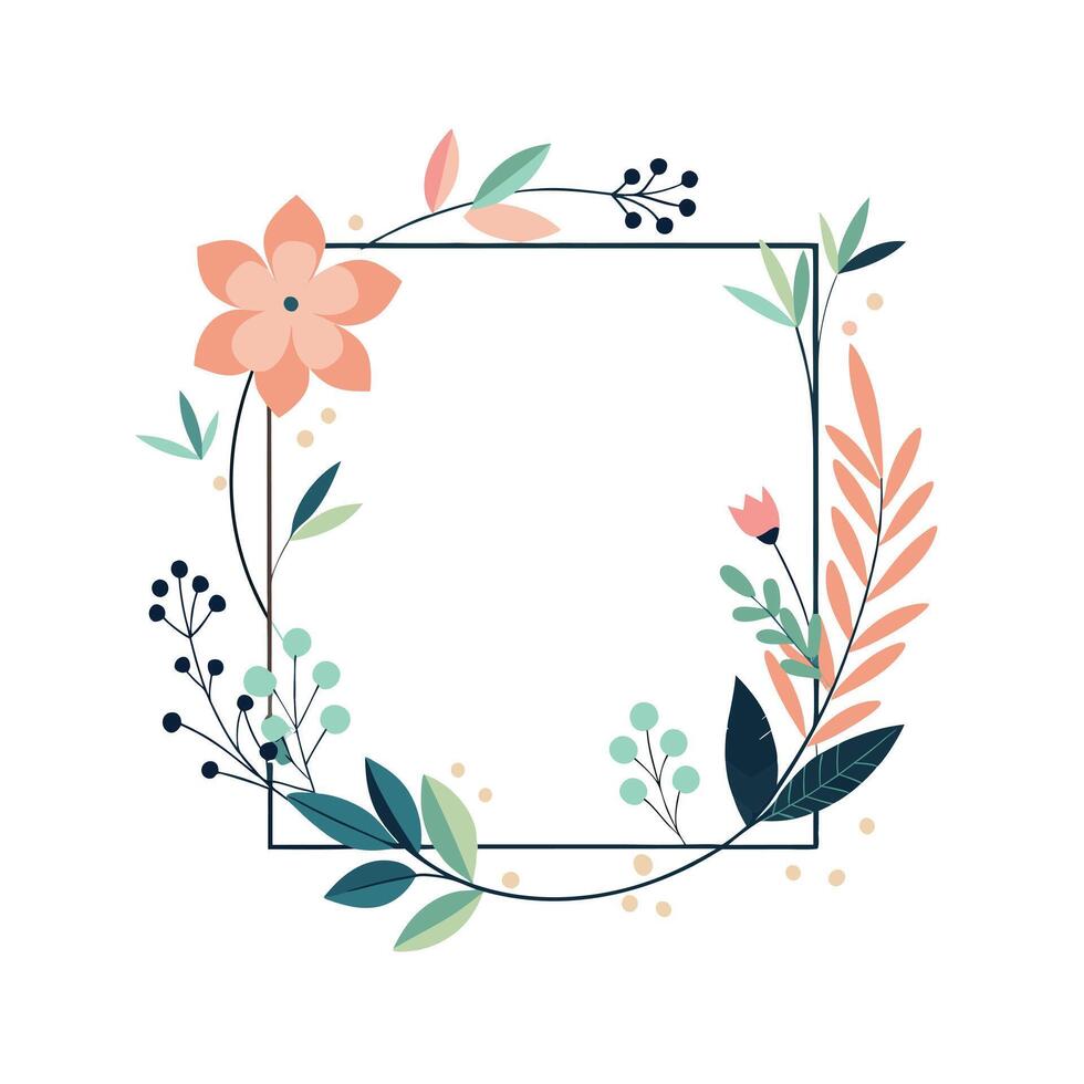 Beautiful Floral Frame Border Illustration vector