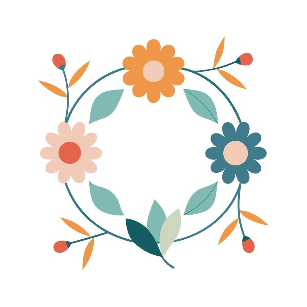 Beautiful Floral Frame Border Illustration vector