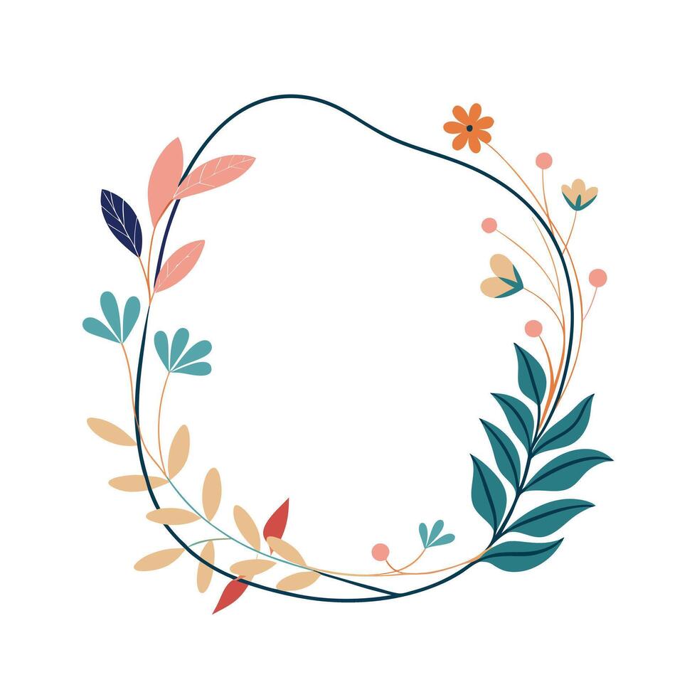 Beautiful Floral Frame Border Illustration vector
