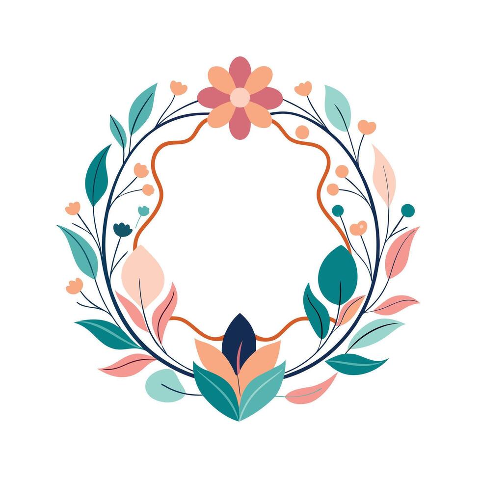 Beautiful Floral Frame Border Illustration vector