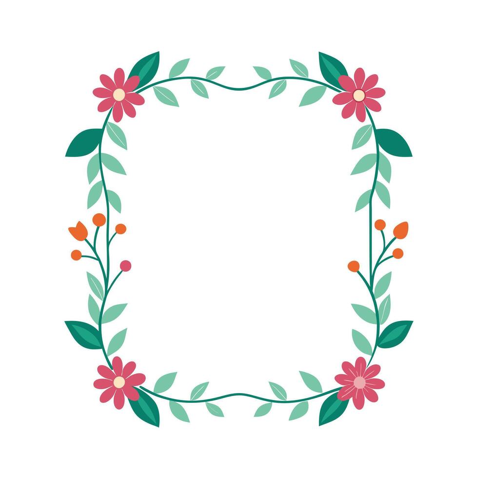 Beautiful Floral Frame Border Illustration vector