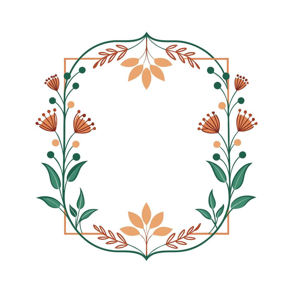 Beautiful Floral Frame Border Illustration vector