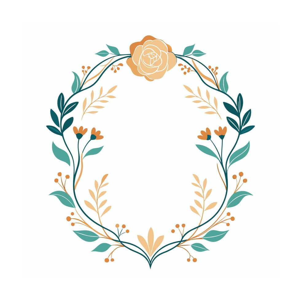 Beautiful Floral Frame Border Illustration vector