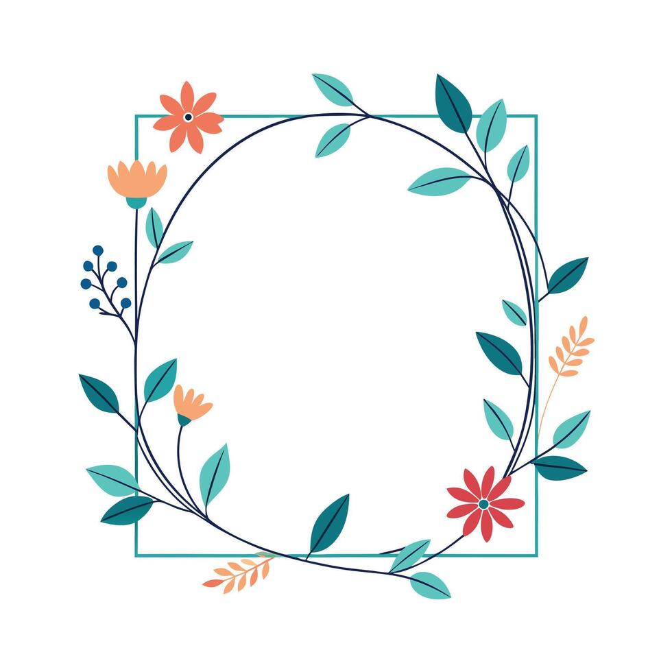Beautiful Floral Frame Border Illustration vector