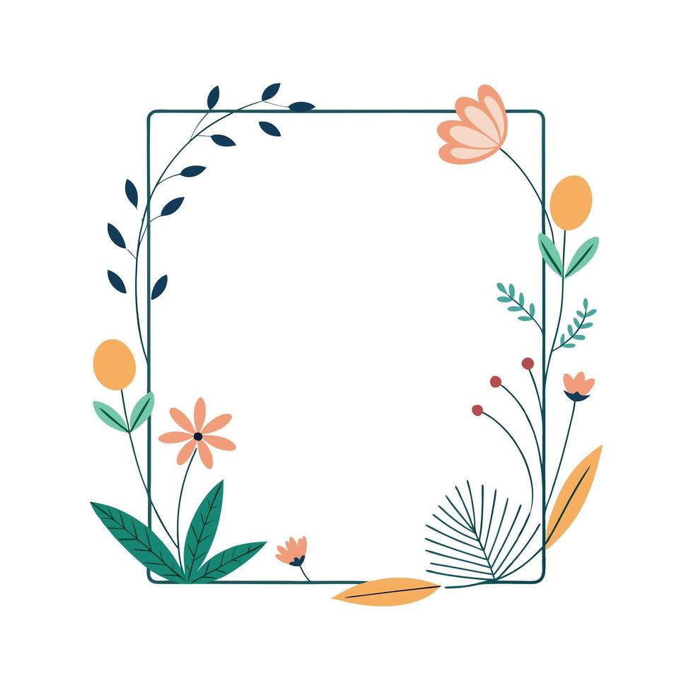Beautiful Floral Frame Border Illustration vector