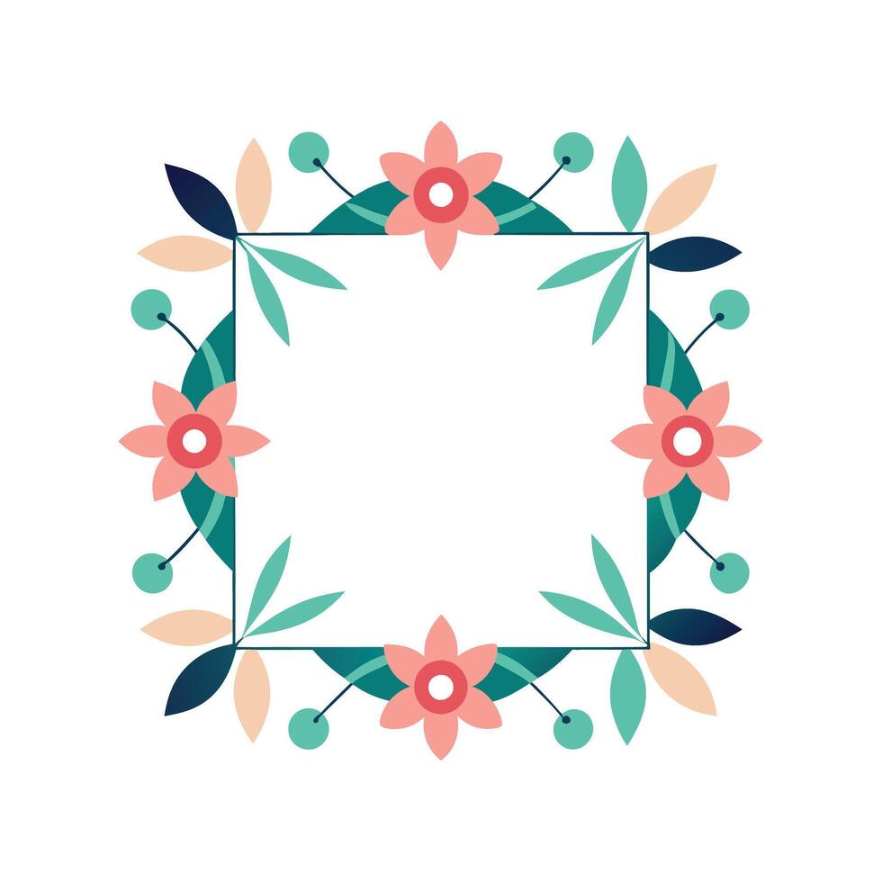 Beautiful Floral Frame Border Illustration vector