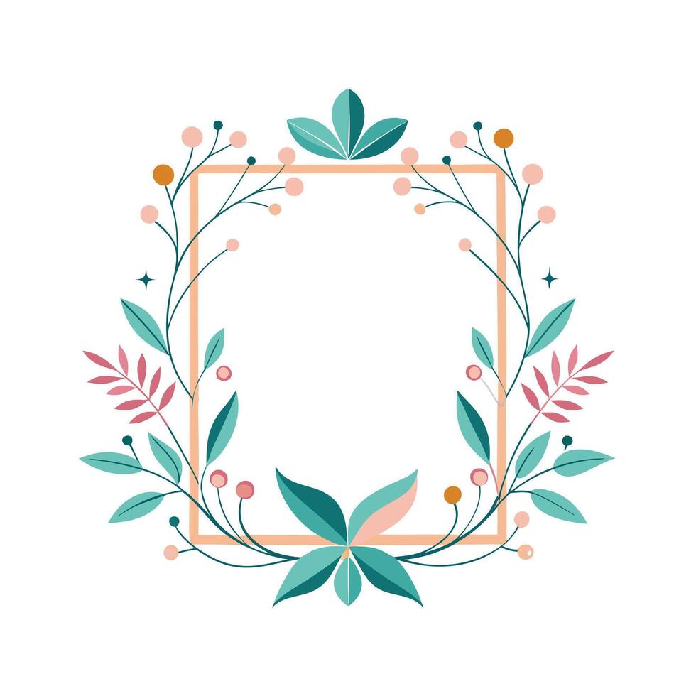 Beautiful Floral Frame Border Illustration vector