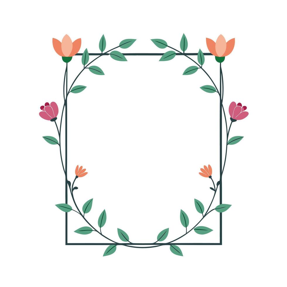 Beautiful Floral Frame Border Illustration vector