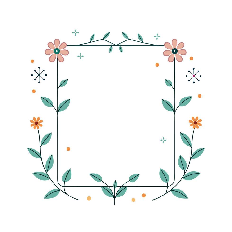 Beautiful Floral Frame Border Illustration vector