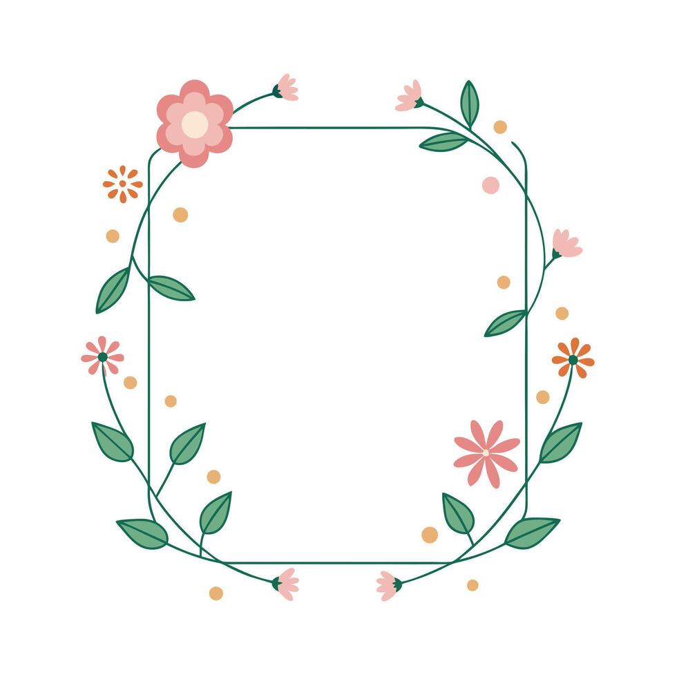 Beautiful Floral Frame Border Illustration vector