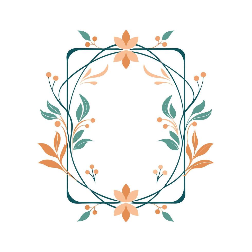 Beautiful Floral Frame Border Illustration vector