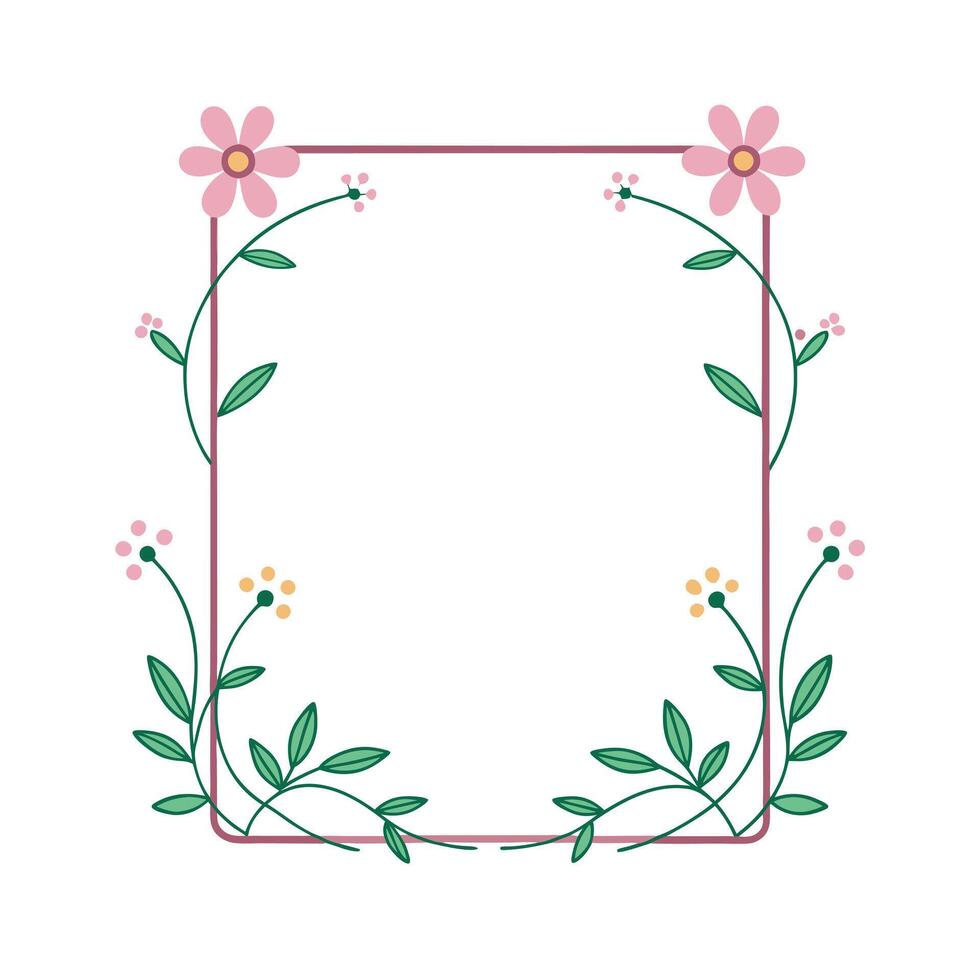 Beautiful Floral Frame Border Illustration vector