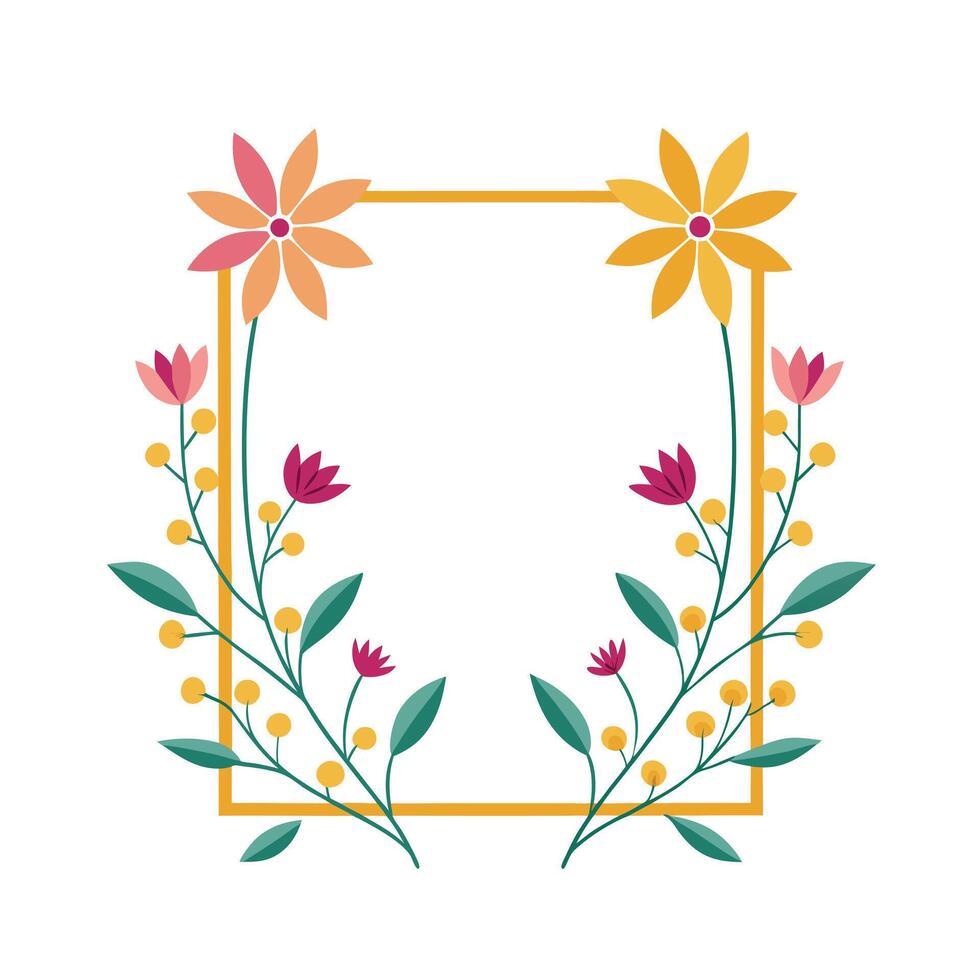 Beautiful Floral Frame Border Illustration vector