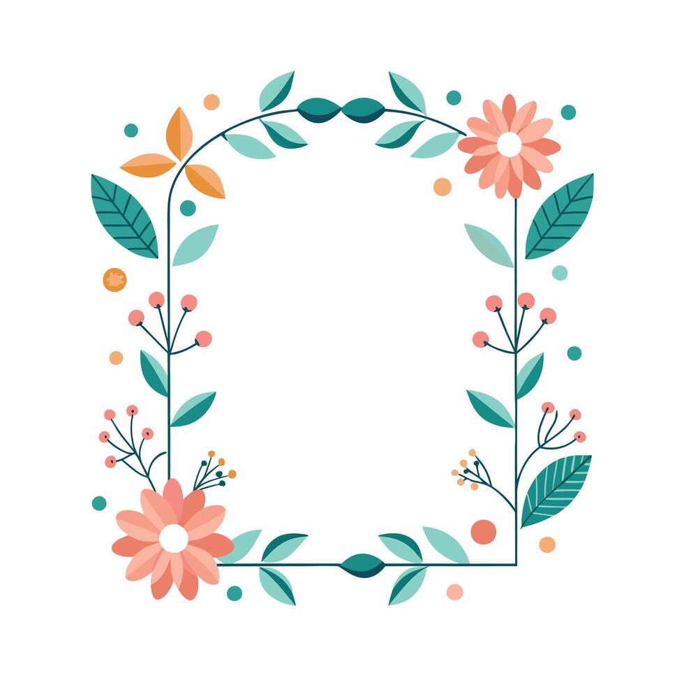 Beautiful Floral Frame Border Illustration vector