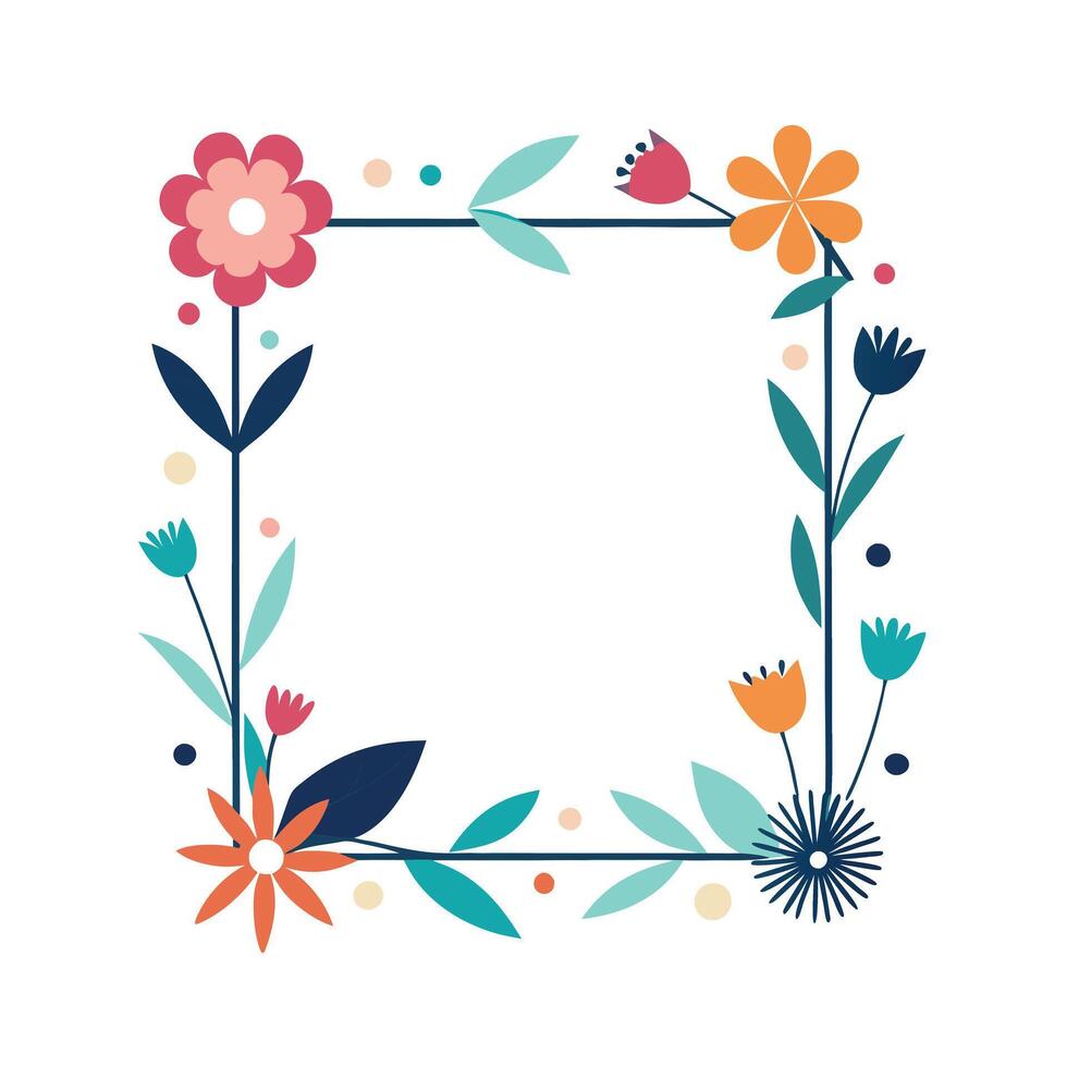 Beautiful Floral Frame Border Illustration vector
