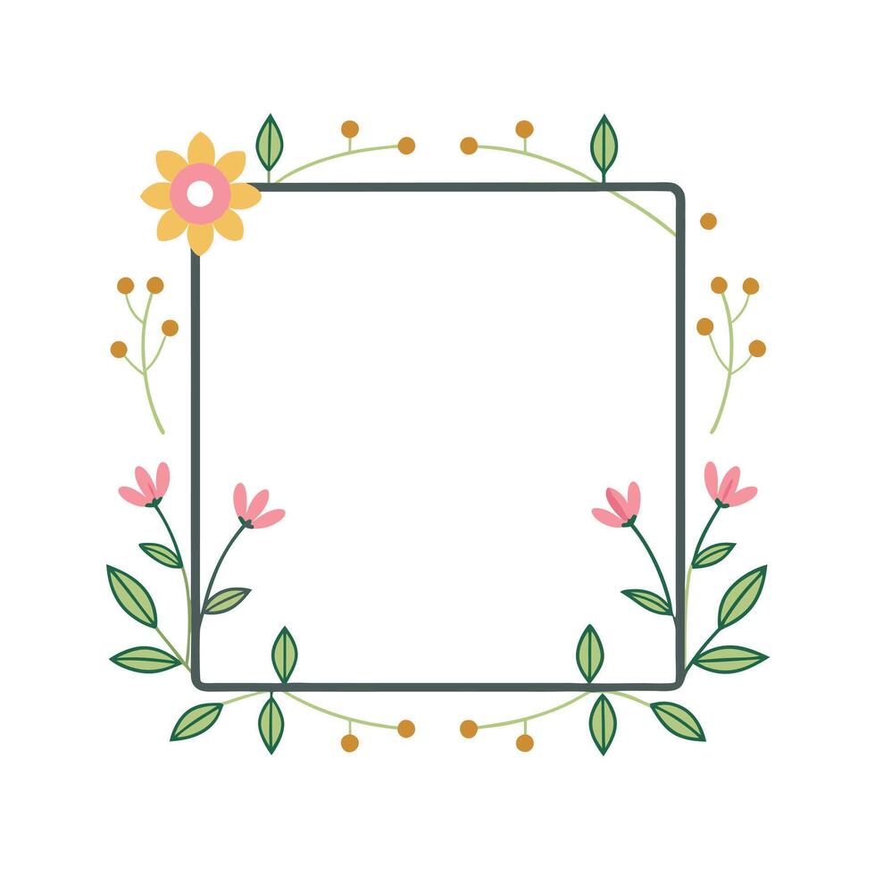 Beautiful Floral Frame Border Illustration vector