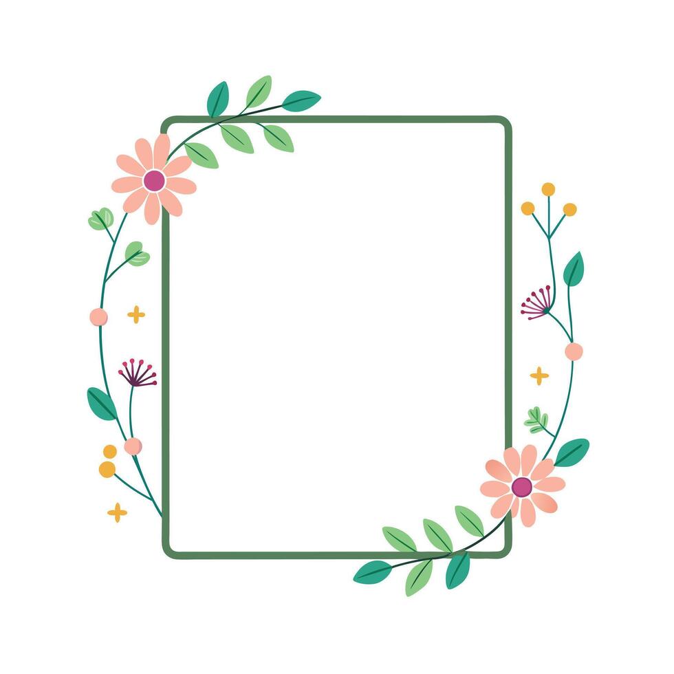 Beautiful Floral Frame Border Illustration vector