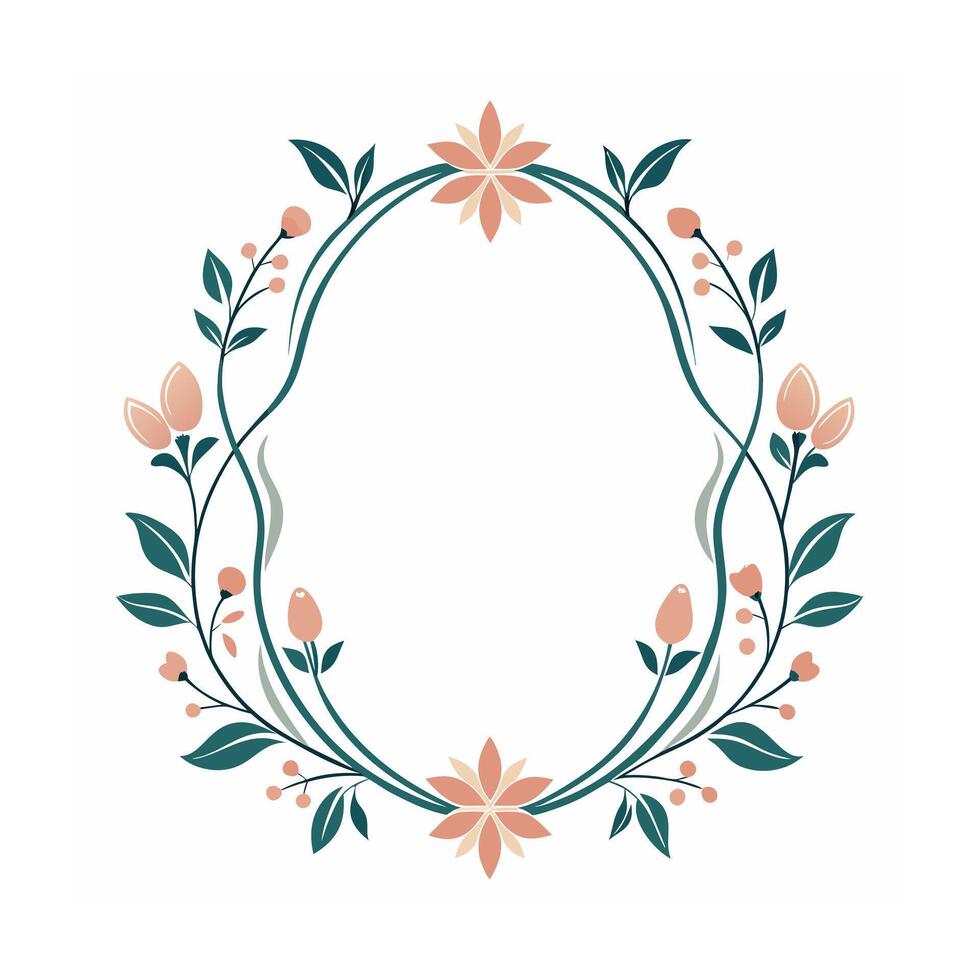 Beautiful Floral Frame Border Illustration vector