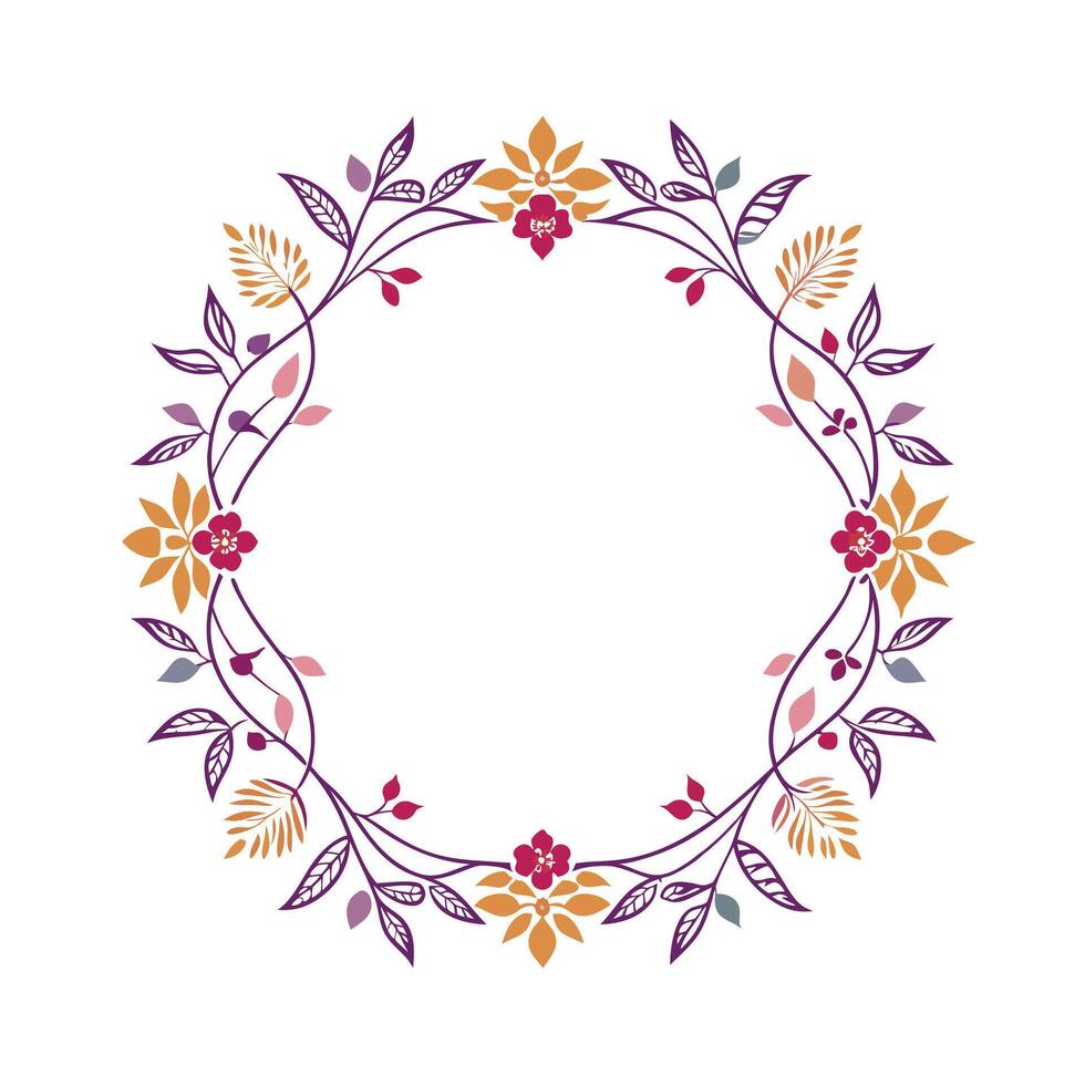 Beautiful Floral Frame Border Illustration vector