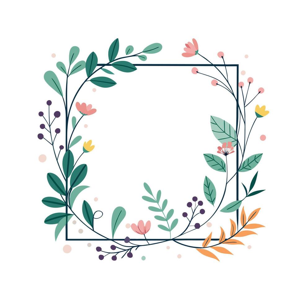 Beautiful Floral Frame Border Illustration vector