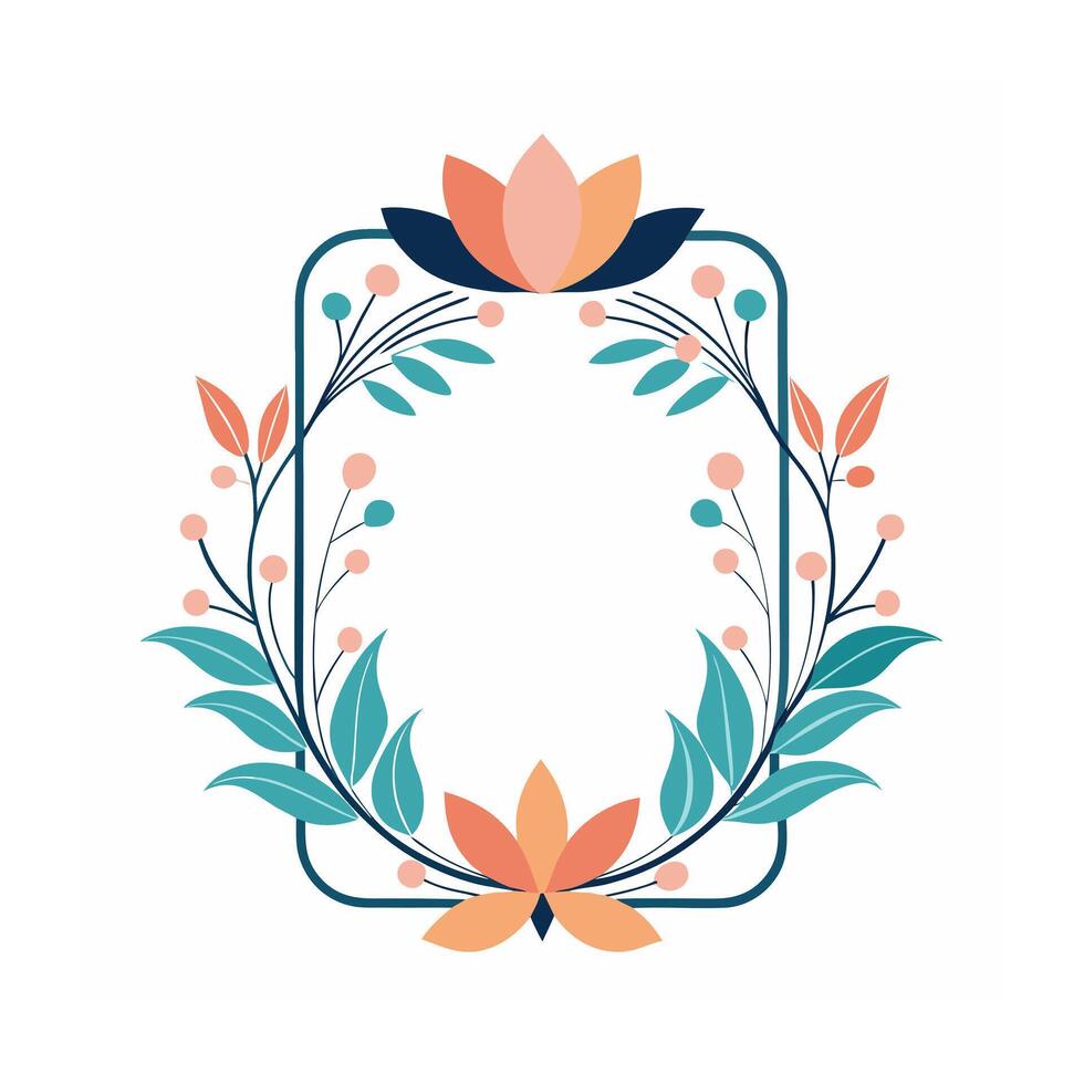 Beautiful Floral Frame Border Illustration vector