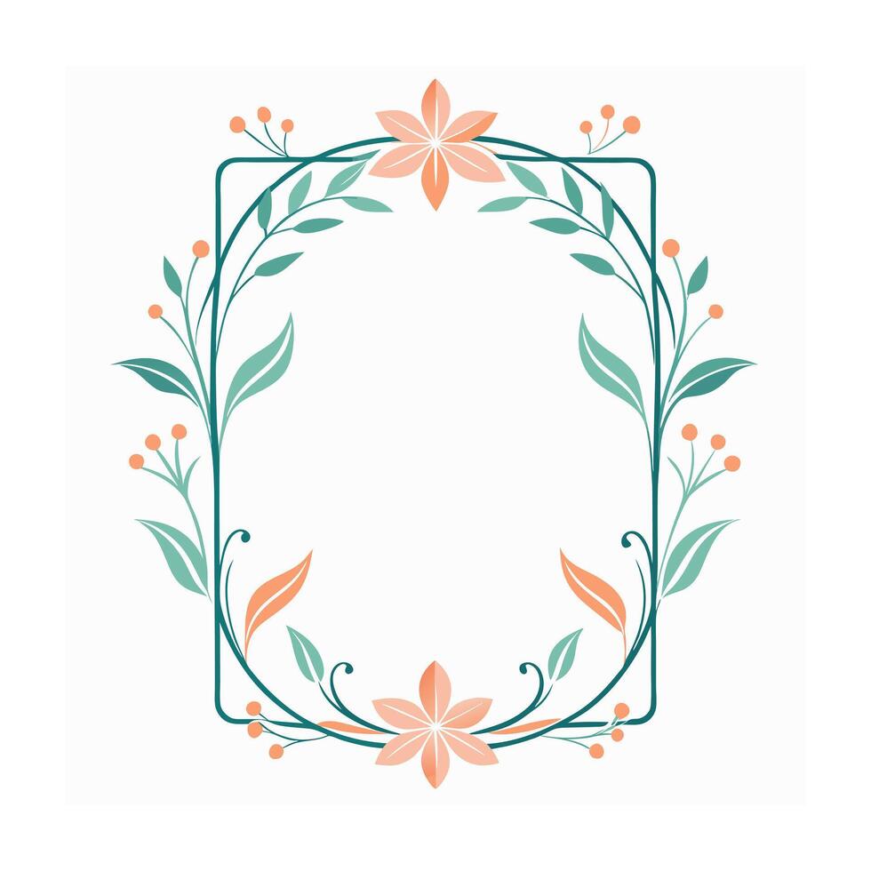 Beautiful Floral Frame Border Illustration vector