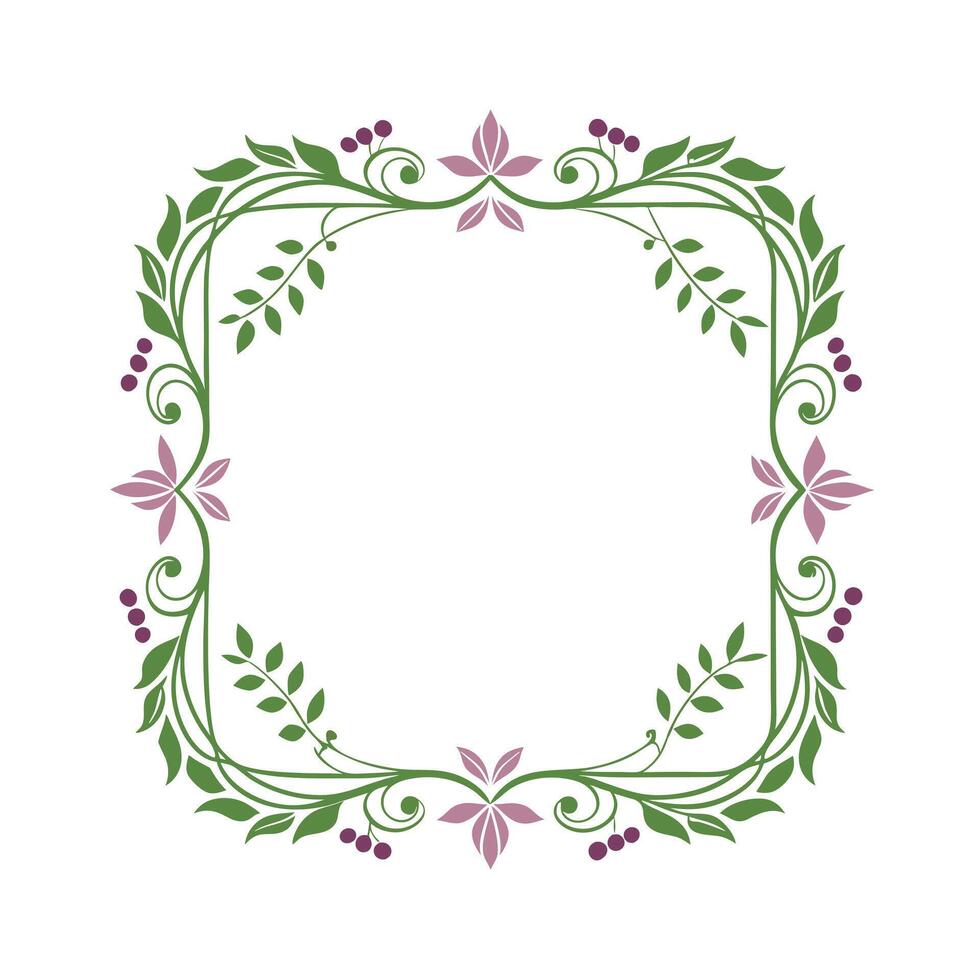 Beautiful Floral Frame Border Illustration vector