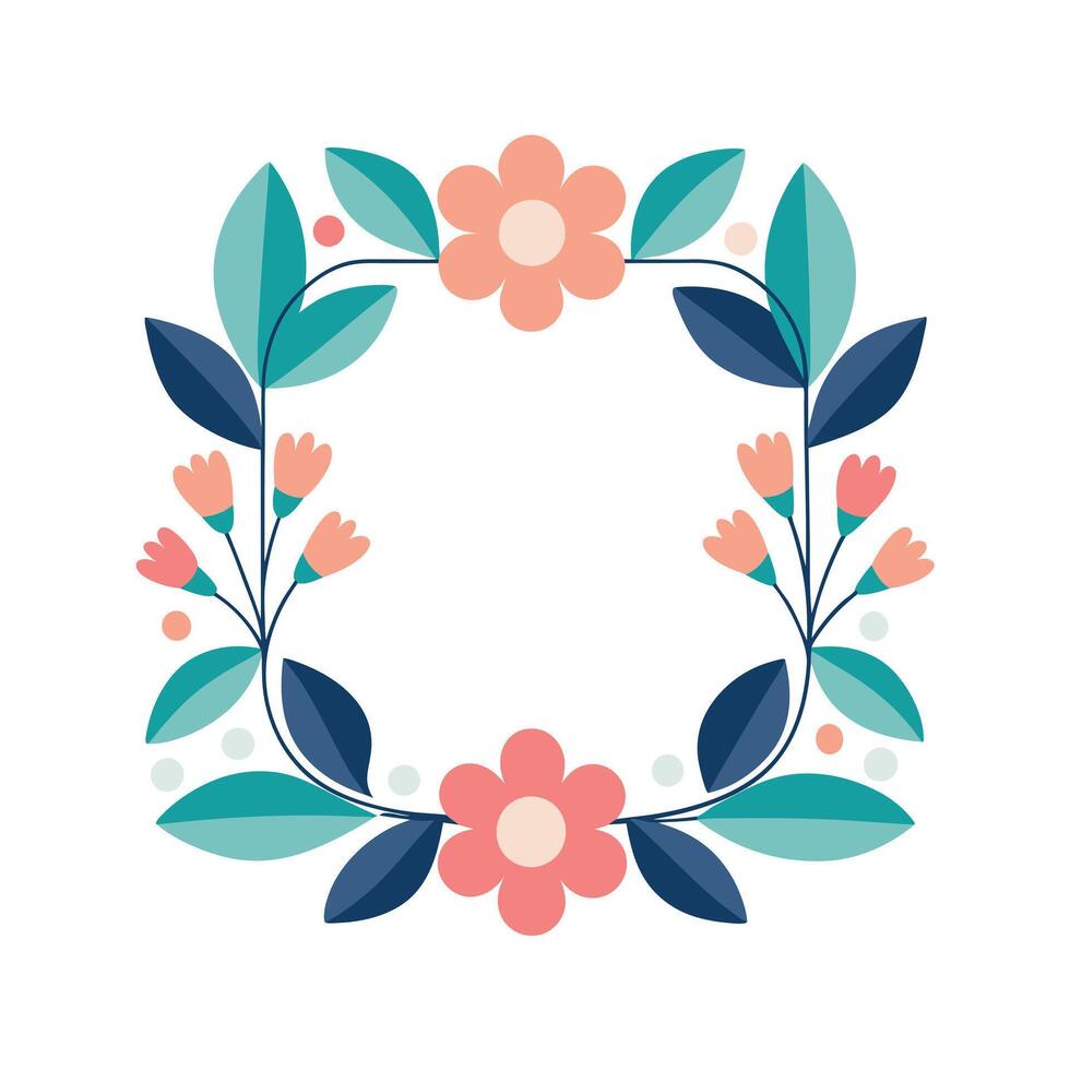 Beautiful Floral Frame Border Illustration vector