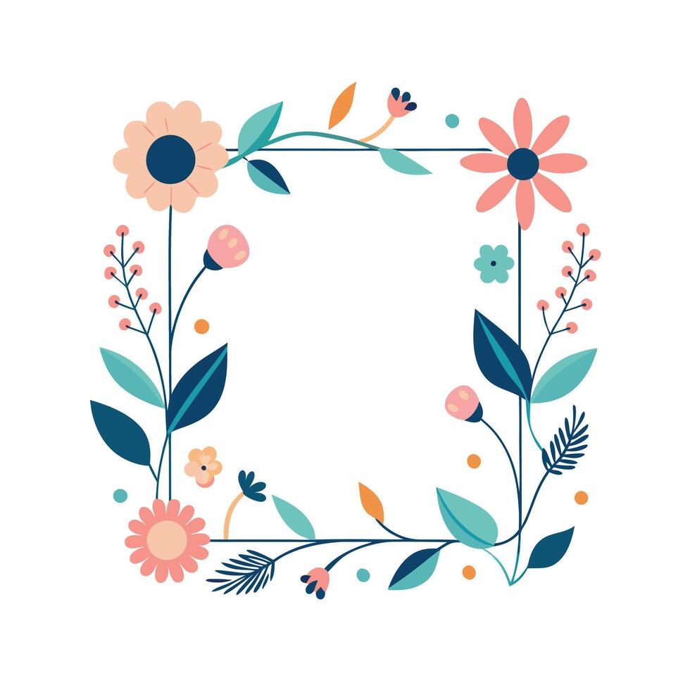 Beautiful Floral Frame Border Illustration vector