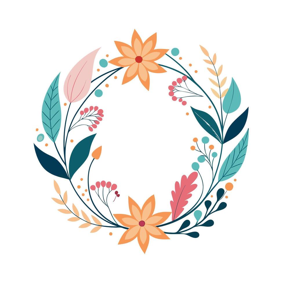 Beautiful Floral Frame Border Illustration vector
