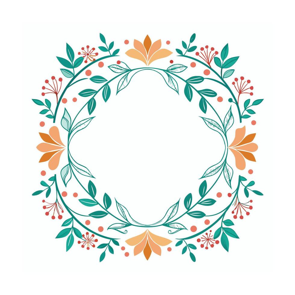Beautiful Floral Frame Border Illustration vector