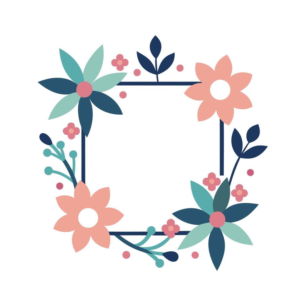 Beautiful Floral Frame Border Illustration vector