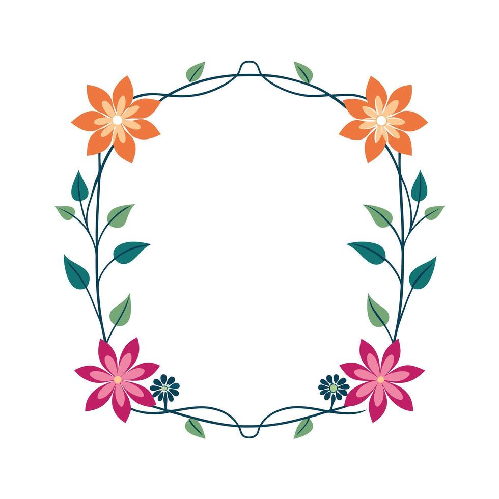 Beautiful Floral Frame Border Illustration vector