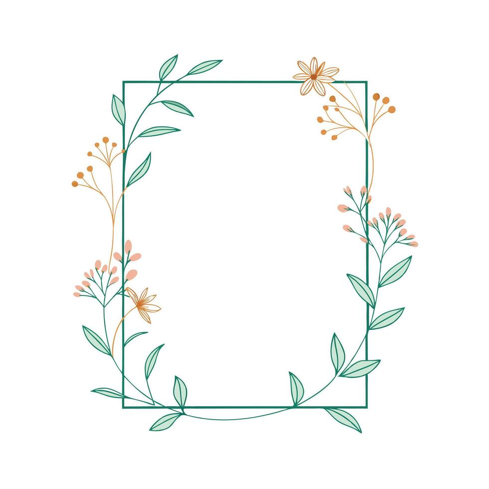 Beautiful Floral Frame Border Illustration vector