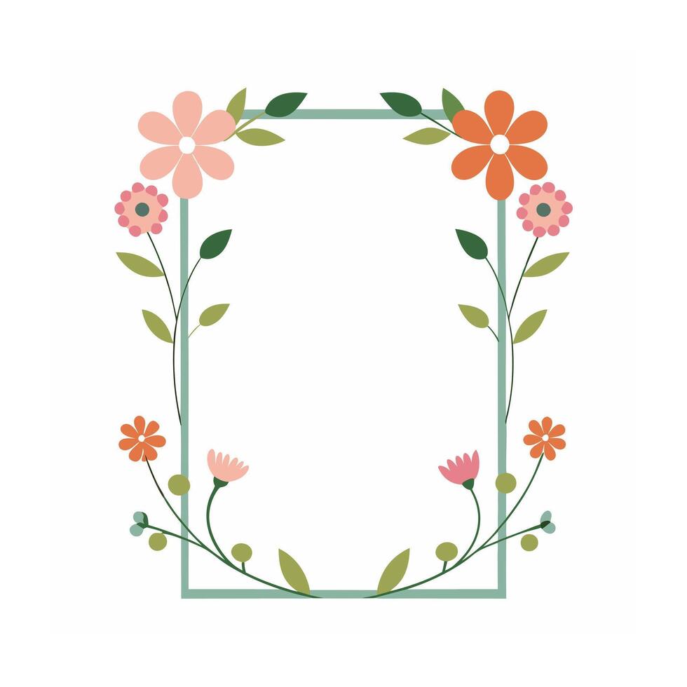 Beautiful Floral Frame Border Illustration vector