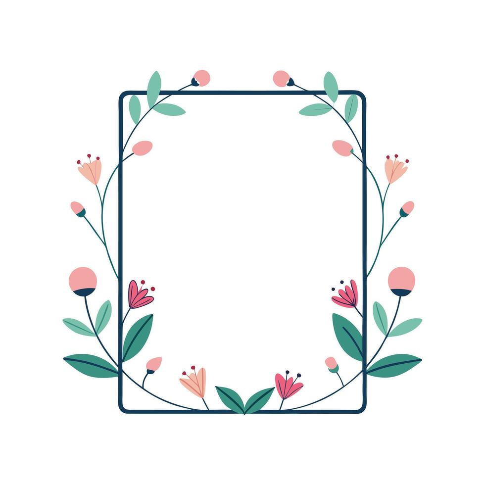 Beautiful Floral Frame Border Illustration vector