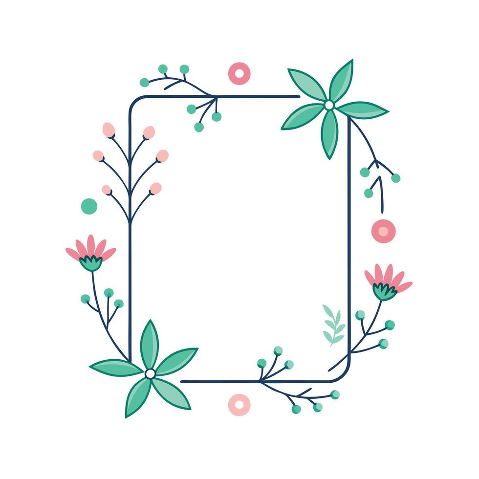 Beautiful Floral Frame Border Illustration vector