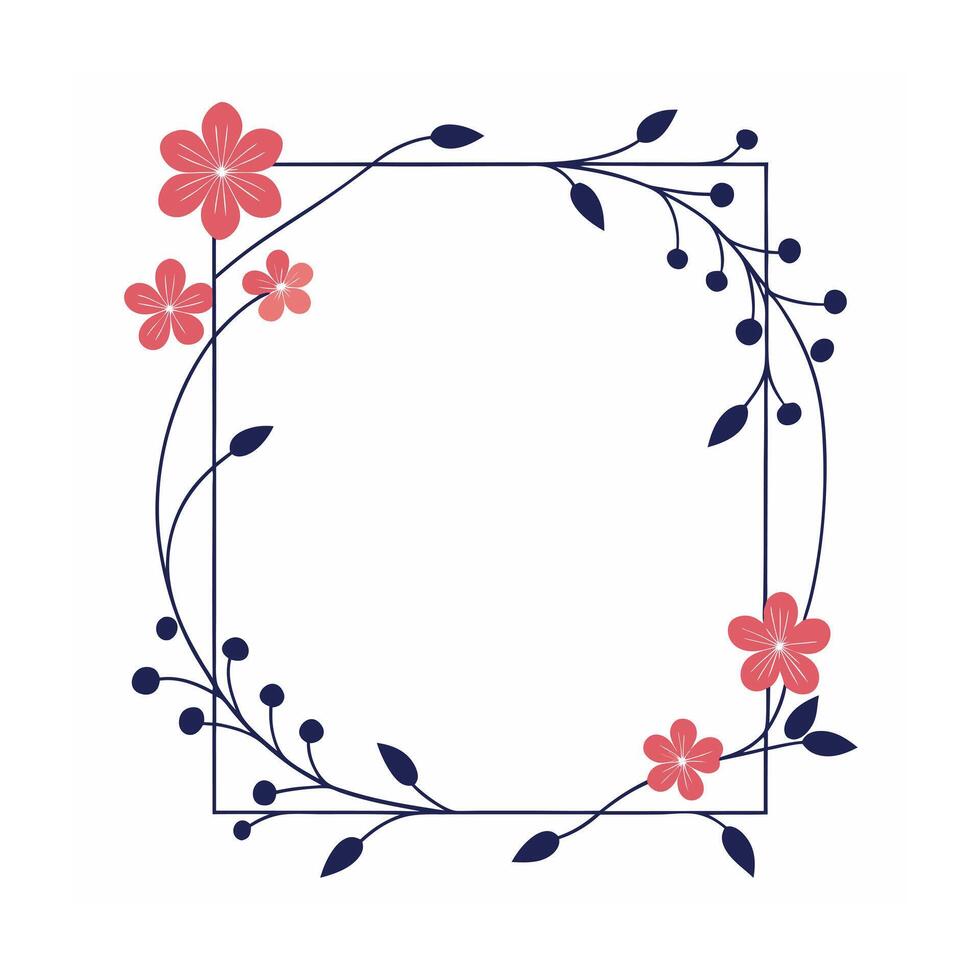 Beautiful Floral Frame Border Illustration vector