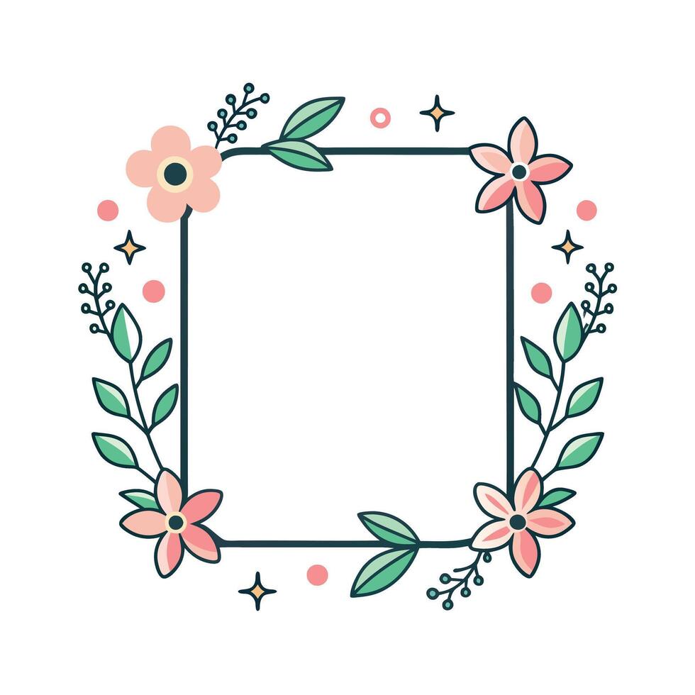 Beautiful Floral Frame Border Illustration vector